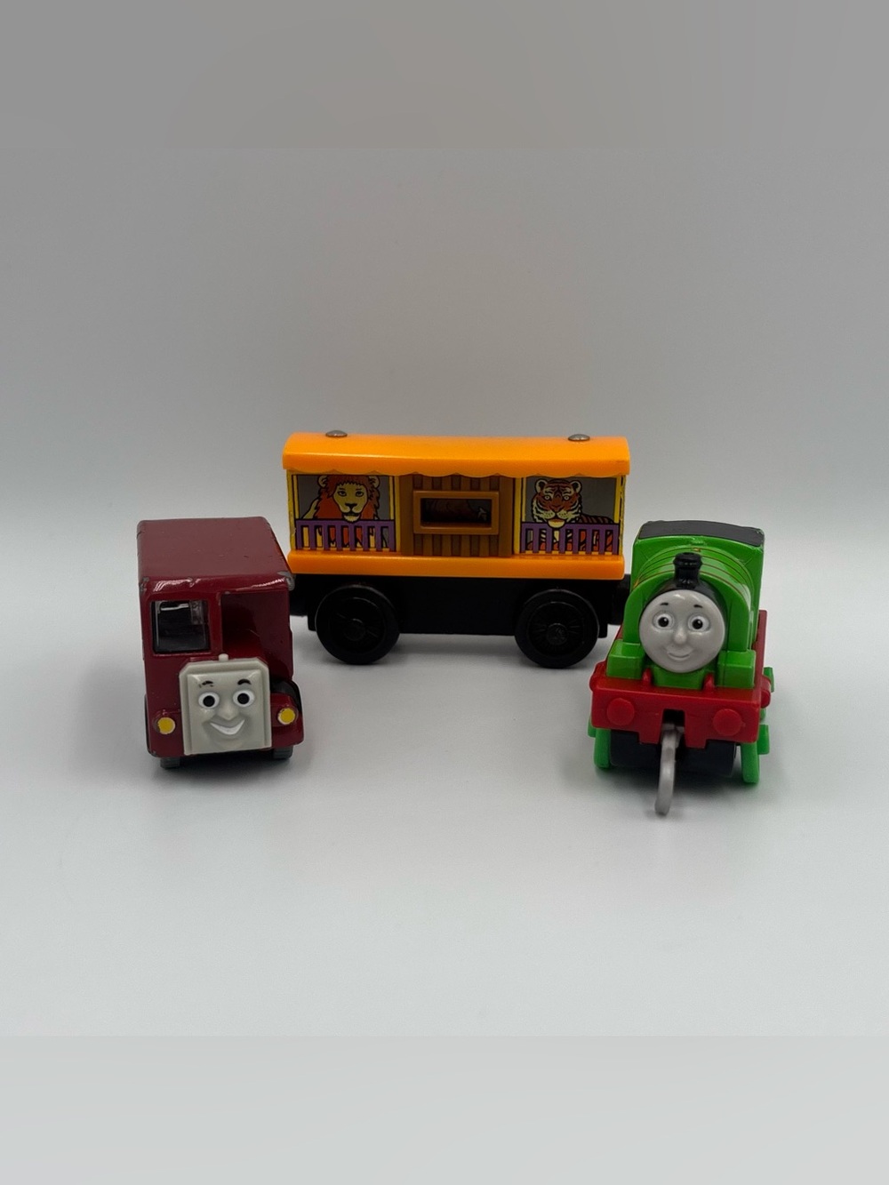 RARE Vintage Y2K Thomas the Train & Friends Bertie Bus + Zoo Car + Percy Toy Lot